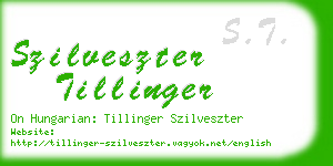 szilveszter tillinger business card